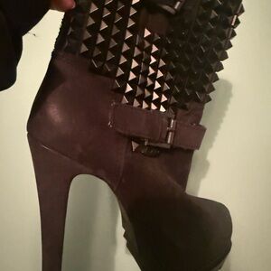 Ash Black Studded Heeled Boots
